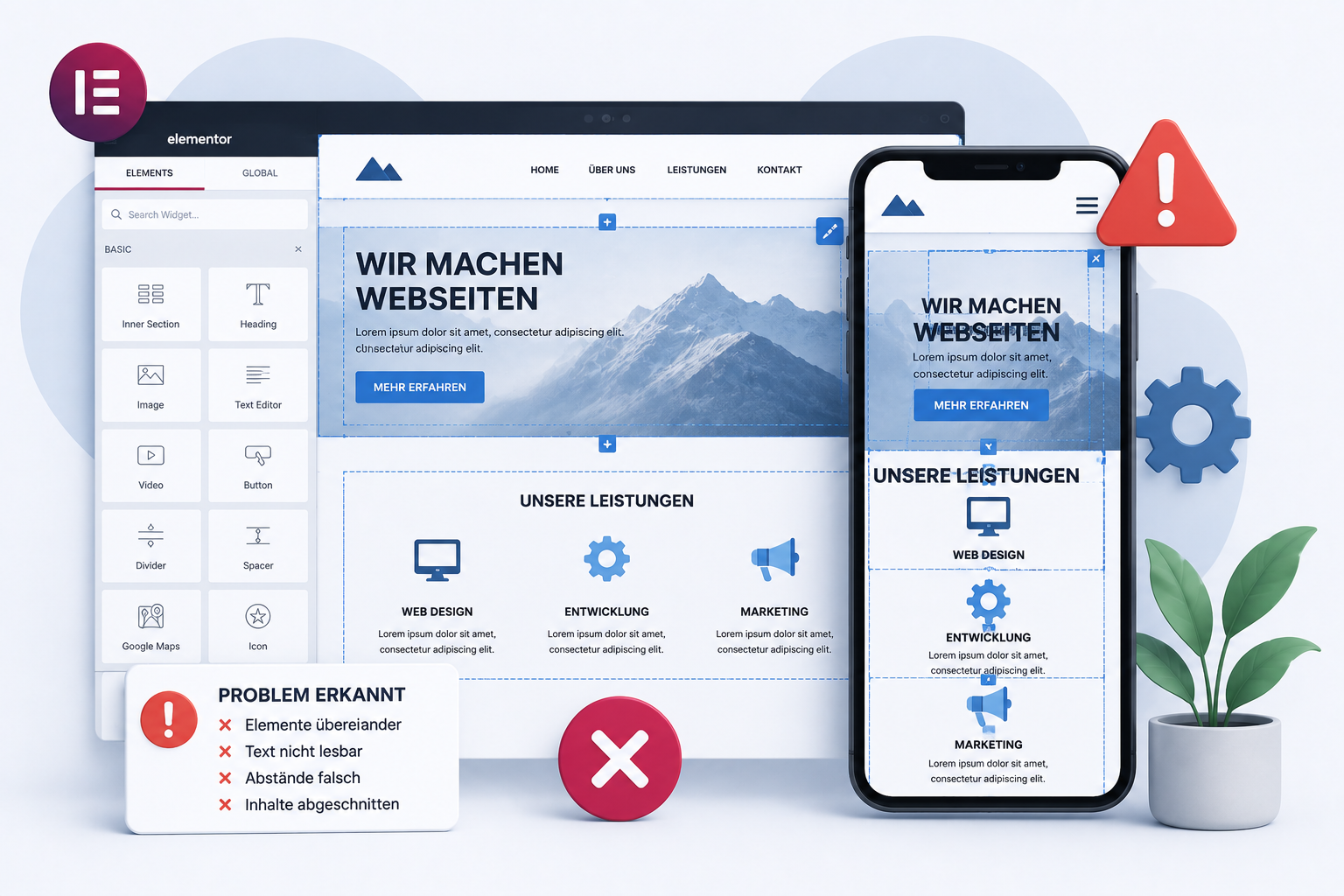 Elementor-mobile-Ansicht-kaputt