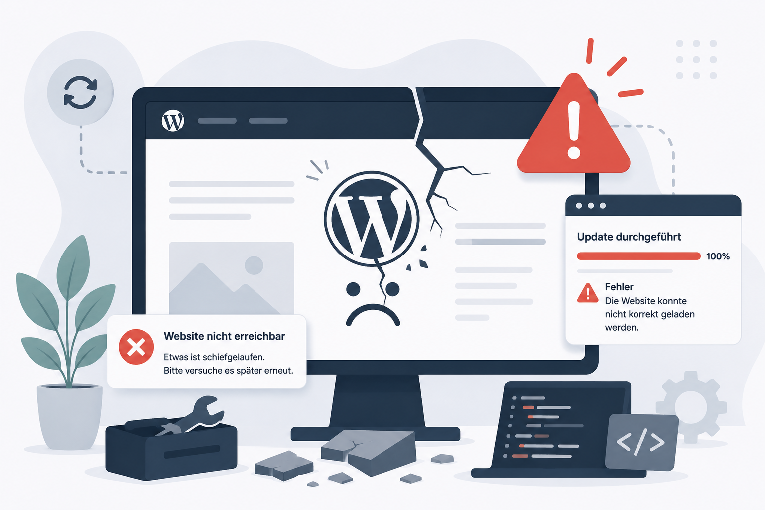 WordPress-nach-Update-kaputt